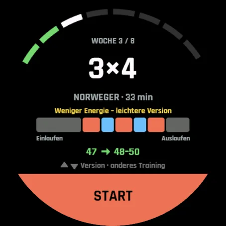 Startbildschirm, weniger Energie: leichtere Version, Norweger 3×4, 33 min