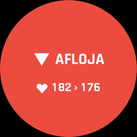 Aviso rojo: AFLOJA, pulso 182 por encima del objetivo 176