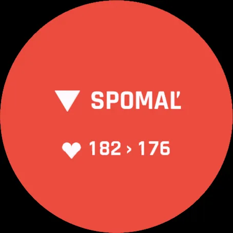 Červené upozornenie: SPOMAĽ, tep 182 nad cieľom 176